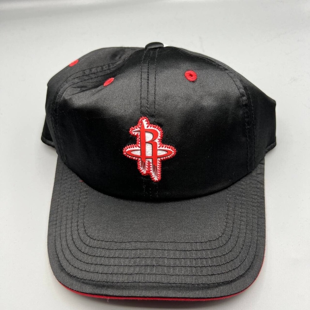 Houston Rockets NBA Satin Hat Strap Back‎ Cap Black Red New Youth